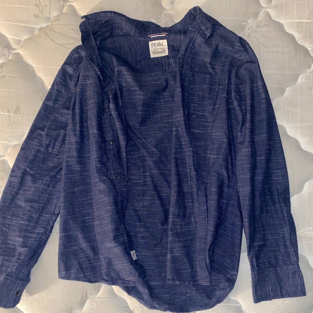 Men's Blue-White Button Down